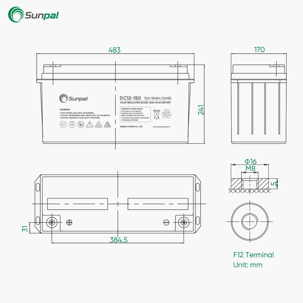 Hybrid Solar System Battery 3kwh 5kwh 10kwh 12V GEL Lead Acid Battery 250Ah 220Ah 200Ah 150Ah 120Ah 100Ah GEL Battery