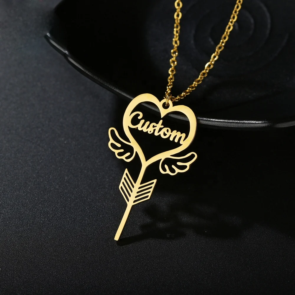 Hot Sale 18K Gold Plating Stainless Steel Best Gifts Laser Cutting Custom Name Jesus Cross Necklace