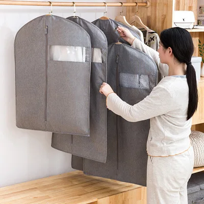 Customization Texts Dust-Proof Garment Bag Hanging Suit Cover For Household Coat