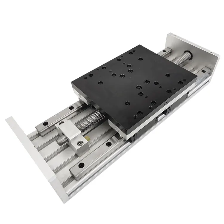 XY cross sliding table high precision linear guide rail 1605 ball screw electric manual sliding table double rail LYKR150J-600mm