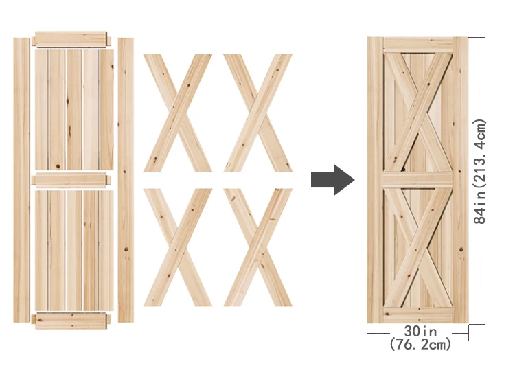 Factory direct supply wholesale barn door hanging rail push-pull sliding door track slide rail wooden door for toilet bathroom