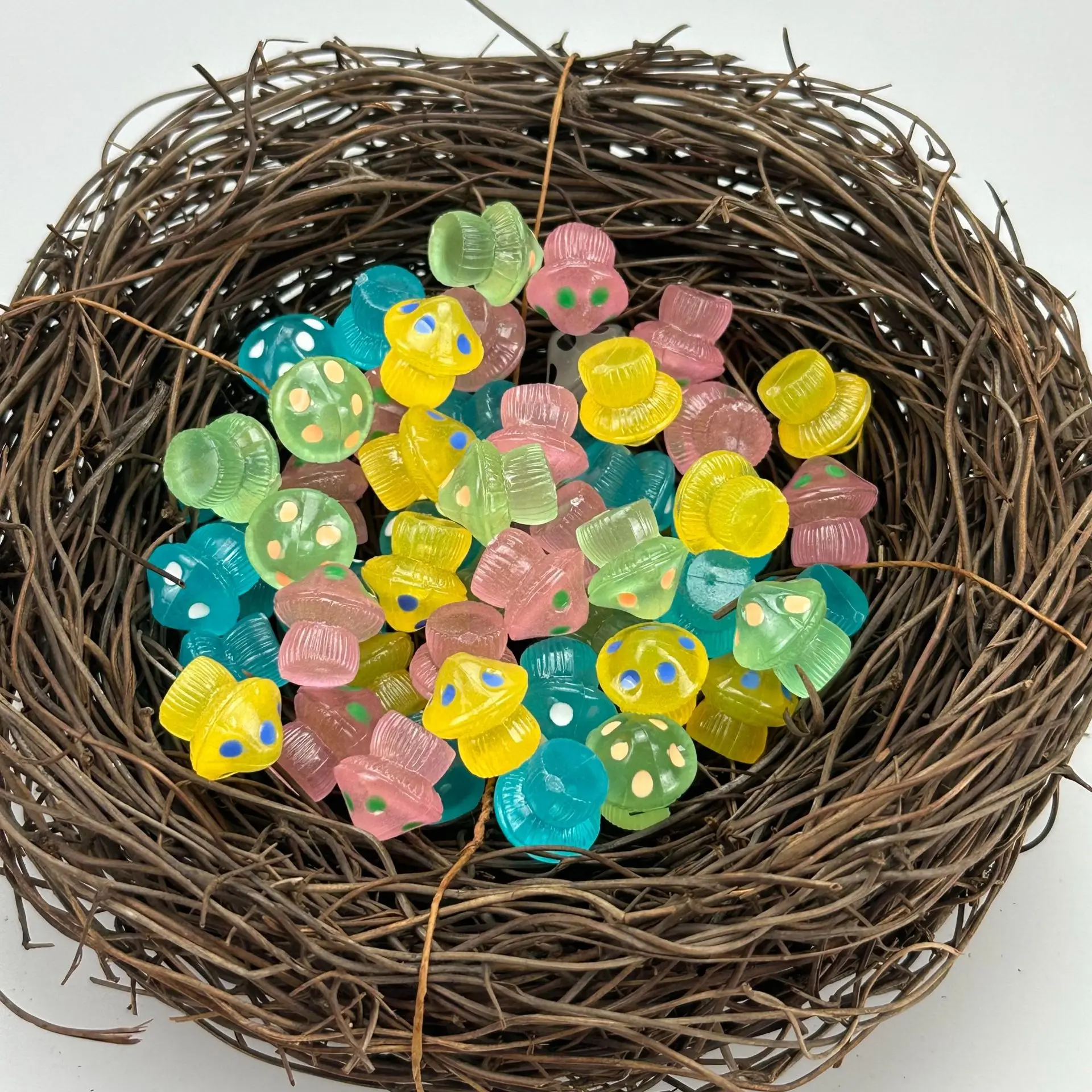 High Quality Luminous Painted Mushroom Cartoon Creative Micro Landscape Fluorescent Cute Ornament DIY Decoration Luminous Stone