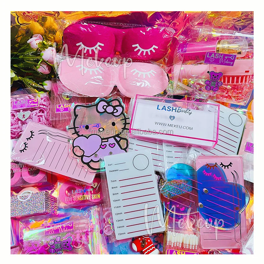 Custom Logo Acrylic Lash Tile With Cover Wholesale Acrylic Eyelash Extensions Lash Tile Lid Palette Box Pink Black Lash Tiles