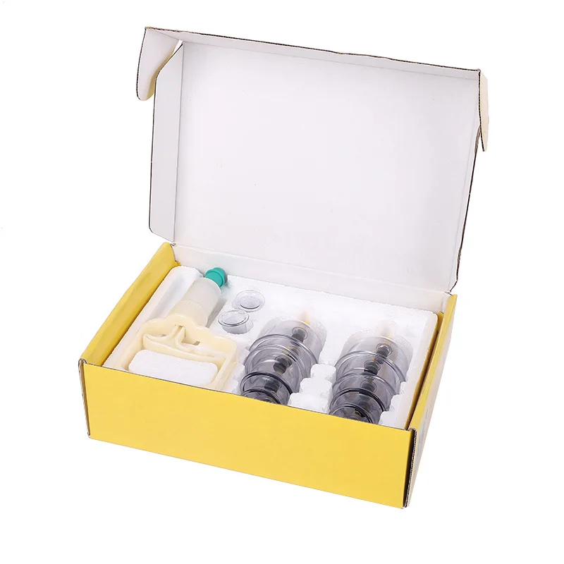 ABC 12pcs Gray Chinese Plastic Facial Cupping Therapy Massage Set Ventouse hijama Cuping Cups Vacuum Cans