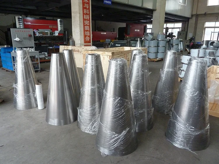 Hollow large Metal Cone custom sheet metal manufacturer cones rolling service stainless steel fabrication