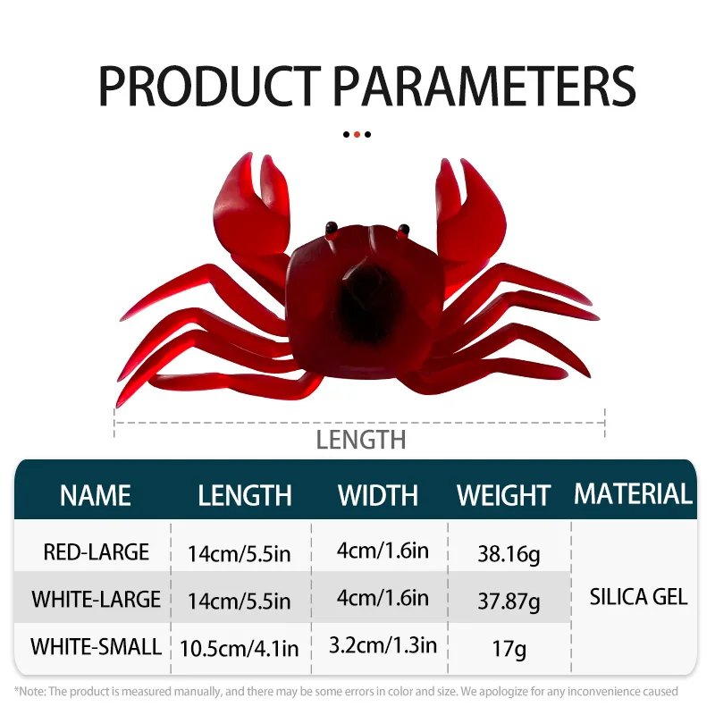 Fishing Soft Crab Lure Artificial Silicone 3D Simulation Crab Bait Trap Fishing lures