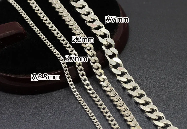
2.5/3/3.7/4/4.6/5.2/5.6/6/7/7.7/8.5MM Italy 925 Sterling Silver Cuban Curb Link Chain Necklace Roll For Men 