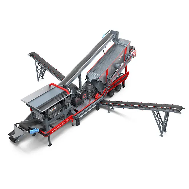 50 tph jaw cone combined movable quarry crushing and screening unit price mobile stone crusher plant