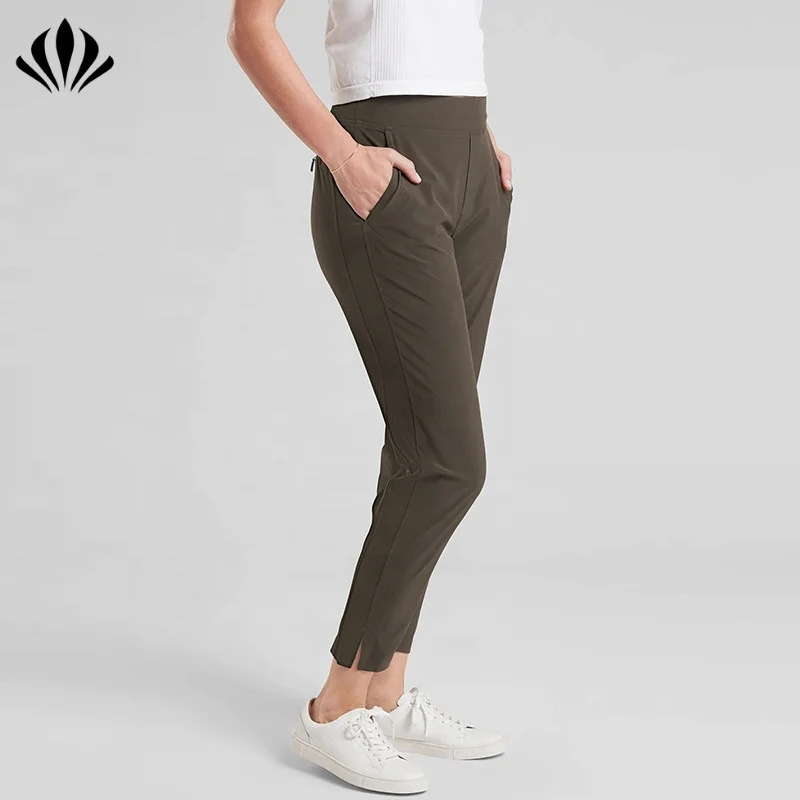 Custom latest women pants design polyester/spandex pants for women solid pants for commuting and business travel