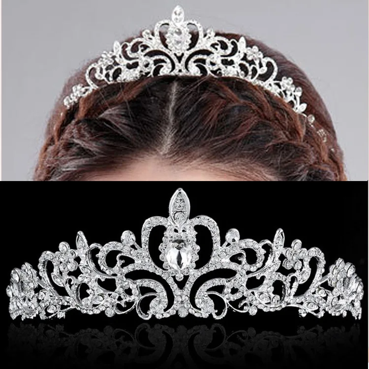 Wholesale high quality women ladies headband crowns and tiaras wedding bridal crystal tiara