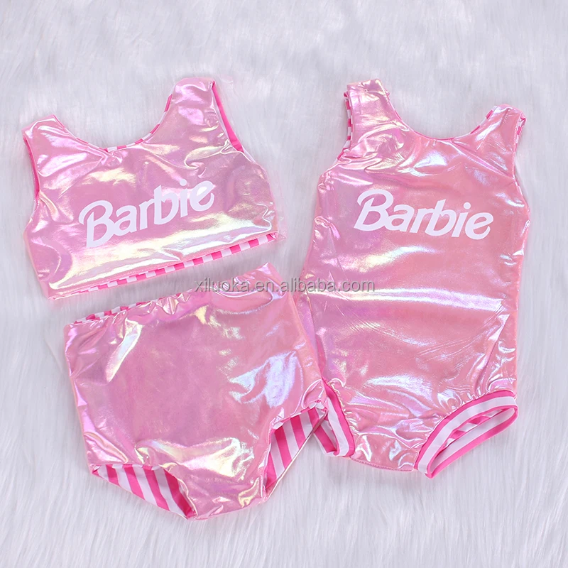 New Fashion Children Kids Swimsuit Sleeveless Girl Reversible Swimwear Beachwear