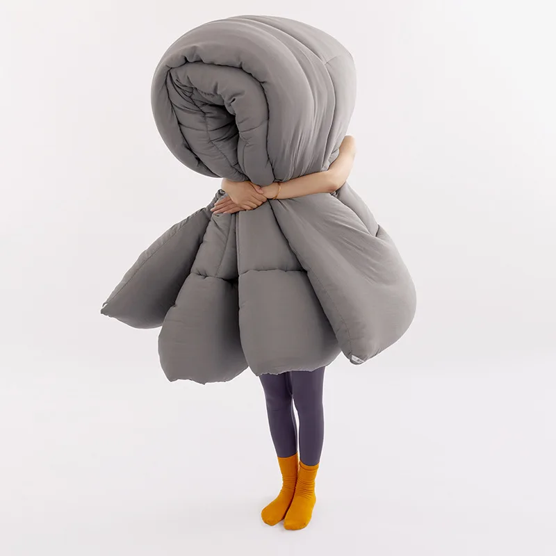 Custom duvet soybean fiber % polyester polyester cotton folded anti-bacterial skin friendly gray white single double quilt core