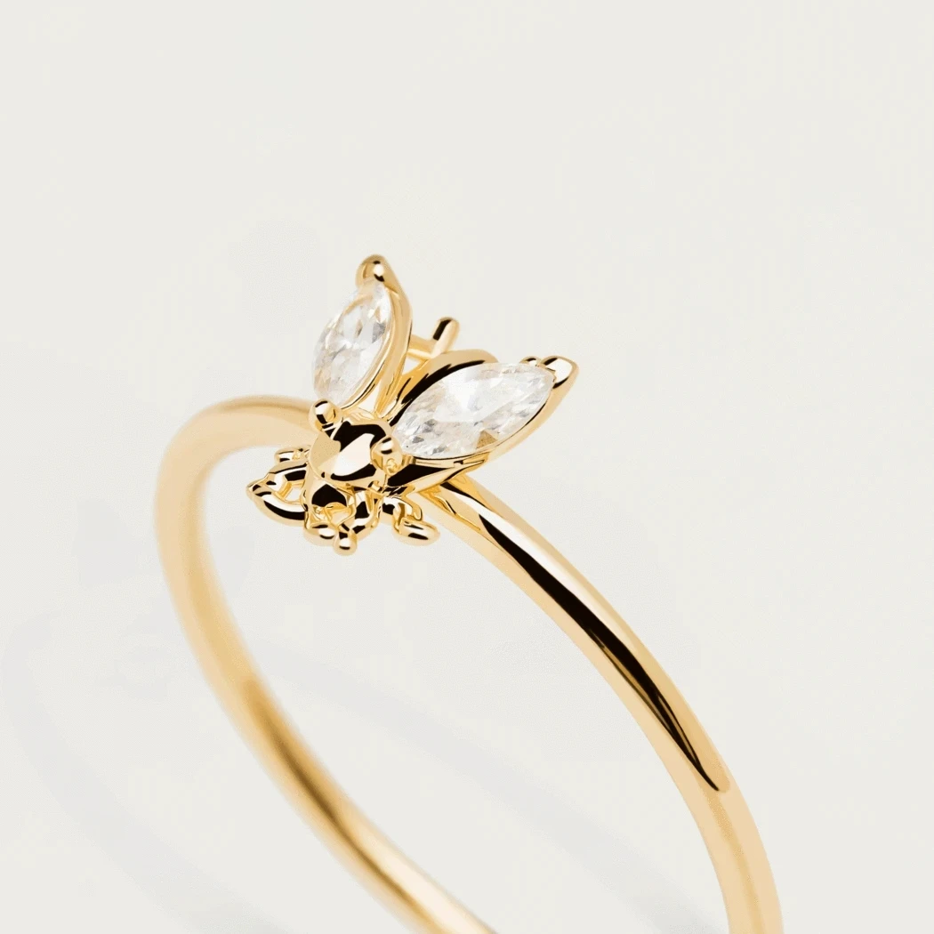 Custom Trendy Jewellery  Dainty Druzy Stones Animal Gold Plated Ring 925 Sterling Silver Gemstone Rings For Women