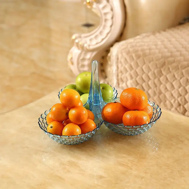 2023 Creative Multi Layers Transparent Plastic Fruit Plate Dish for Food Container Display Stand Fruit Candy Plate
