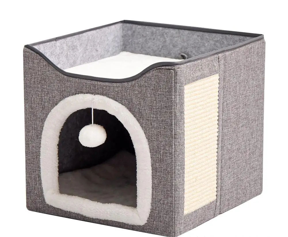 Dropshipping Bed Cat Portable Semi-closed Pet Sleeping Bed Cattery Cage Collapsible Bed For Cats
