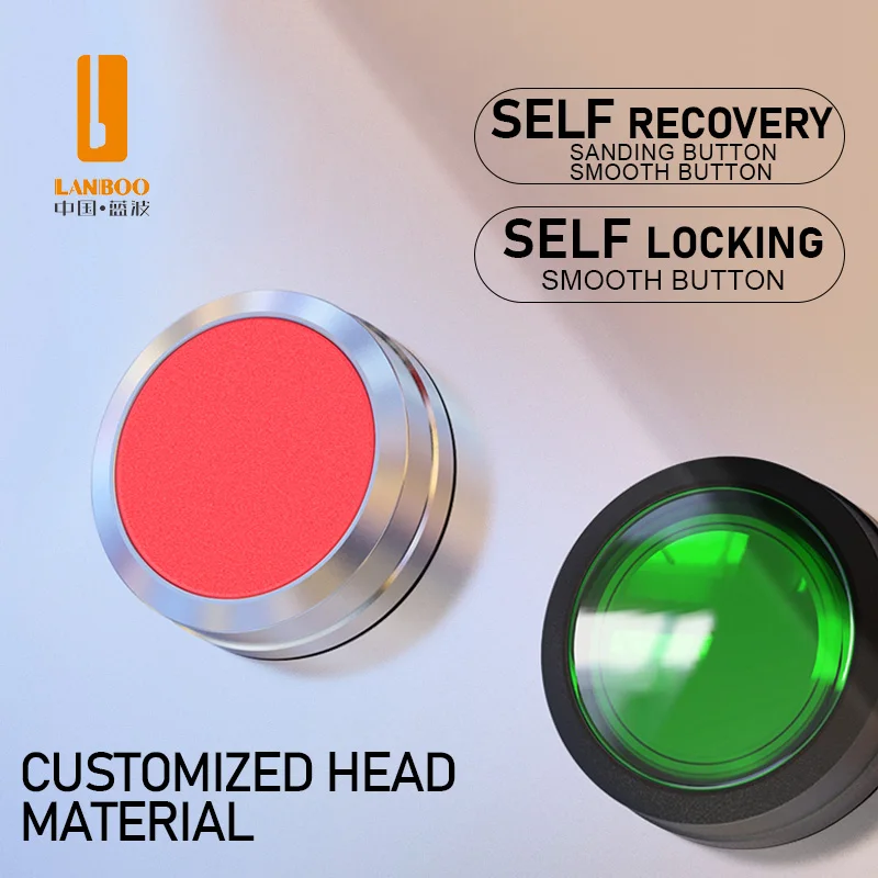 LANBOO SA1-P/SA2-P 25A High Current Metal Button Switch Screw Foot Plastic With Light Red Green 1NO1NC