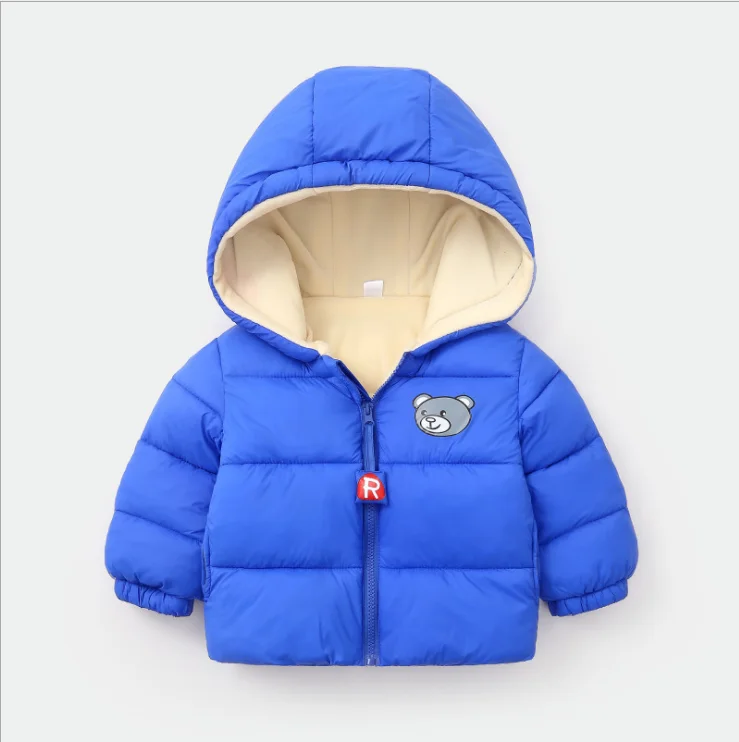  Aliexpress Лидер продаж однотонная Толстая бархатная куртка с капюшоном детское зимнее пальто для