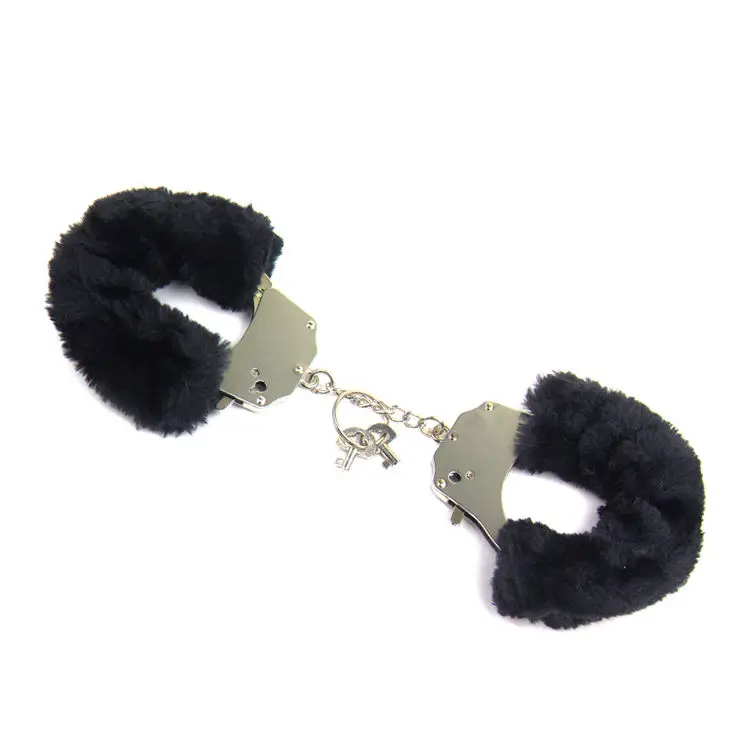 Stainless Steel Plush Metal Handcuffs Ankle Cuffs Fuzzy Handcuffs Sex Toys For Bdsm Games