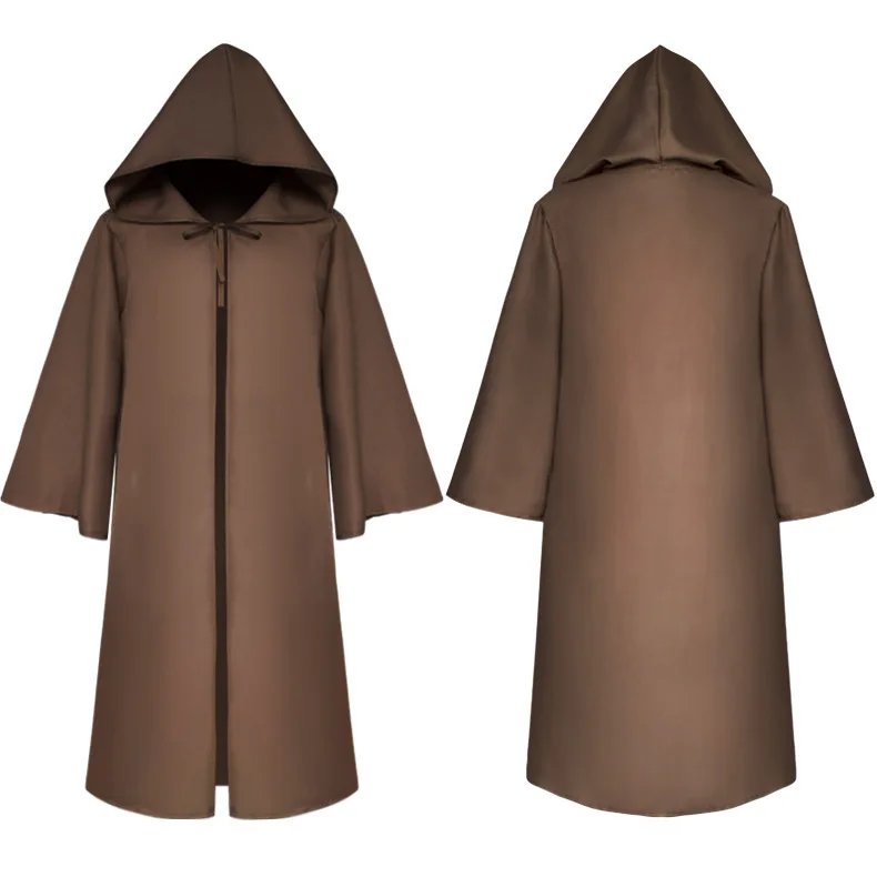 Halloween Costume European Medieval Robe Death God Cape Hood Cloak Kids Adults Stage Performance Outfit