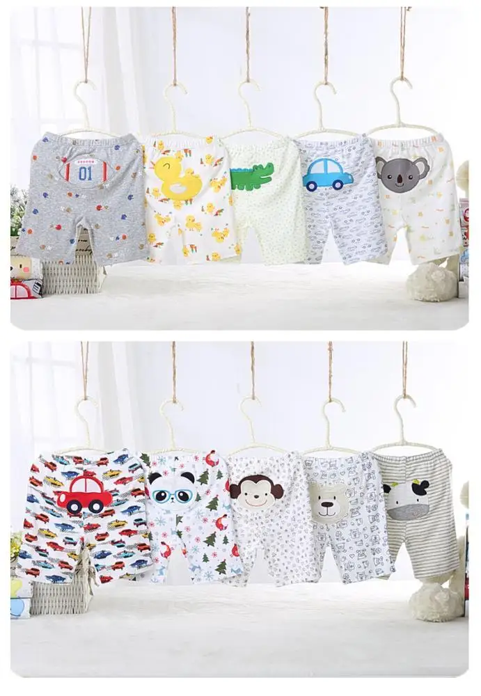  Горячая Распродажа одежды для мальчиков и штаны комплекты с мультяшными принтами Детские Модные хлопковые брюки девочек маленьких ясельного 5 шт./упак.