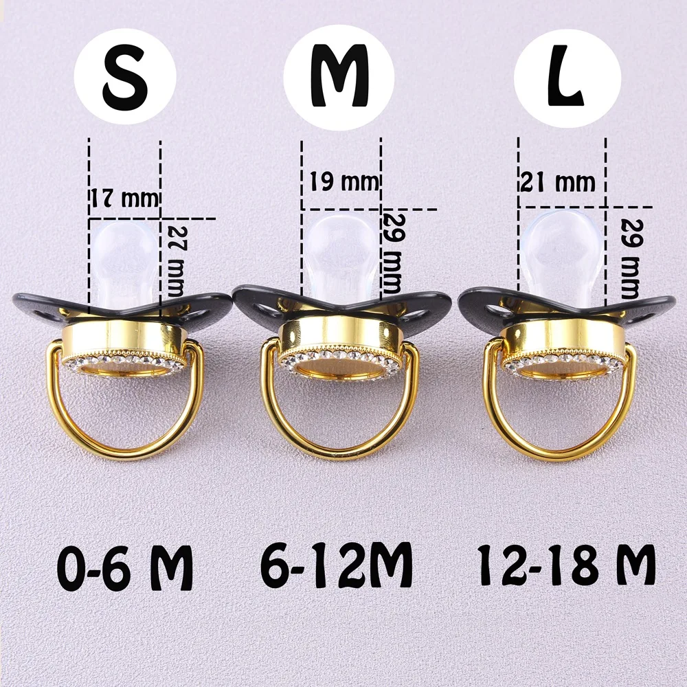 Popular Golden Bling Pacifier For Children Personality Fashion BPA Free Food Grade Material Letter A-Z Design Pacifier