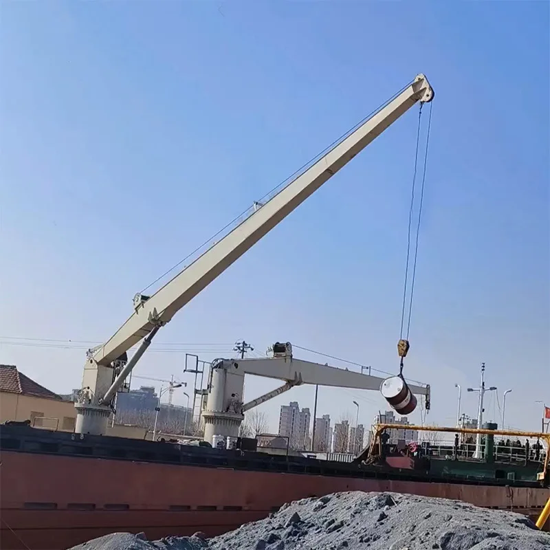 Wire Rope Lift Ship Hydraulic Marine Deck Telescopic Yacht Deck Marine Ship Lifting Knuckle Boom marine crane
