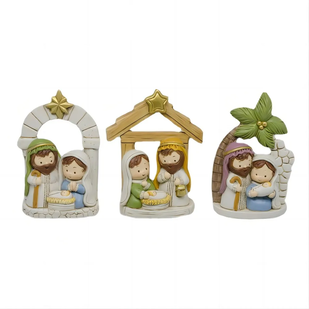 Creative Religious Souvenirs Home Decoration Horse Trough Set Ornaments Religious Birth Decoration Resin Crafts