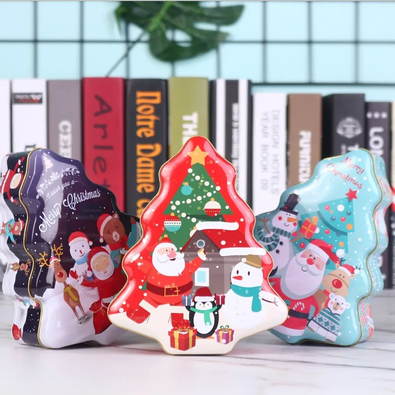 chocolate cookie Christmas metal tin box