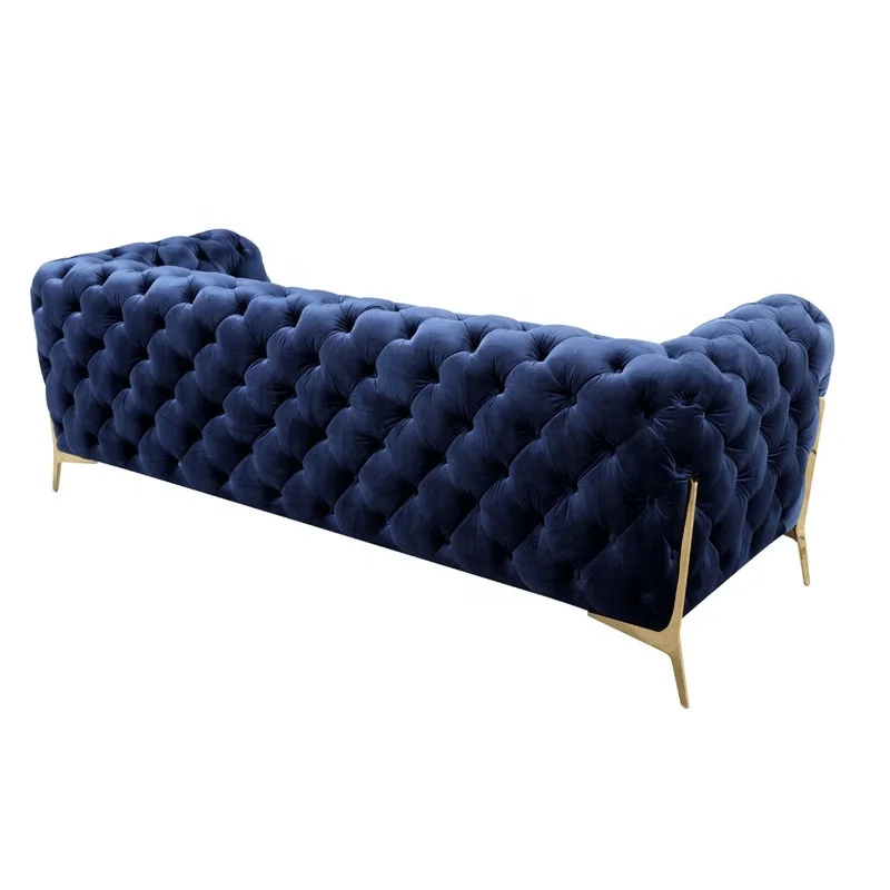  Роскошный тканевый диван Бархатный синий