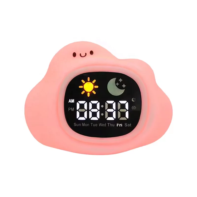 Custom Beside Wake Up LED Lamp for Kids Speaker Children Sleep Trainer Smart Touch Digital Alarm Clock With Sound Machine