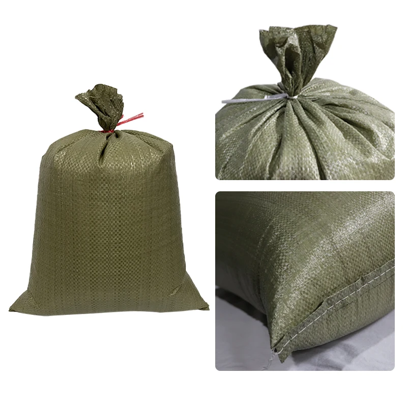 China Custom Size PP Woven Green Sand Packing Bags