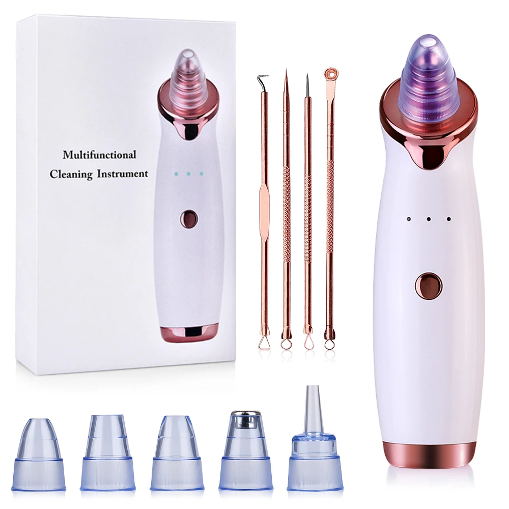 New Products 2023 Electric Facial Nose Cleaner Vacuum Suction Nose Blackhead Acne Needle Set Beauty Skin Care Tools