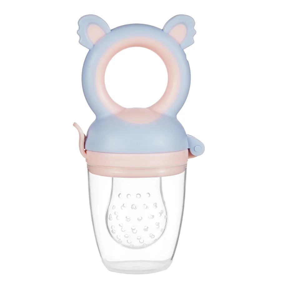 Customized BPA Free Baby Fruit Feeder Fresh Food Baby Teether Soother Teething Soft Safe Silicone Pouches