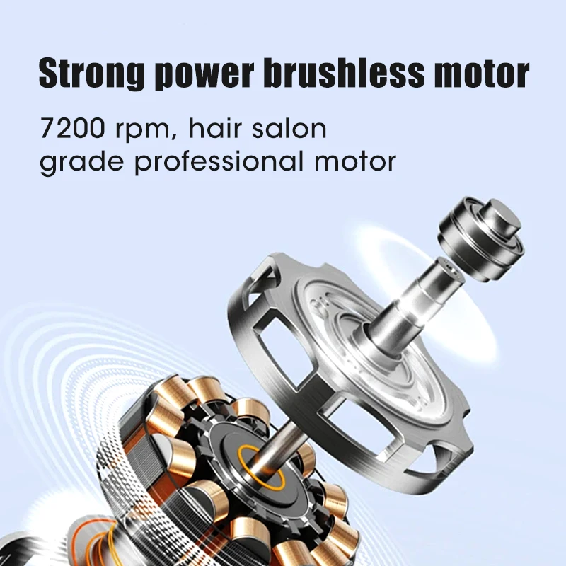 Suttik 327 LCD Display Rechargeable Cordless Barber Brushless Motor Professional Hair Clipper 0mm Blade For 2500mAh