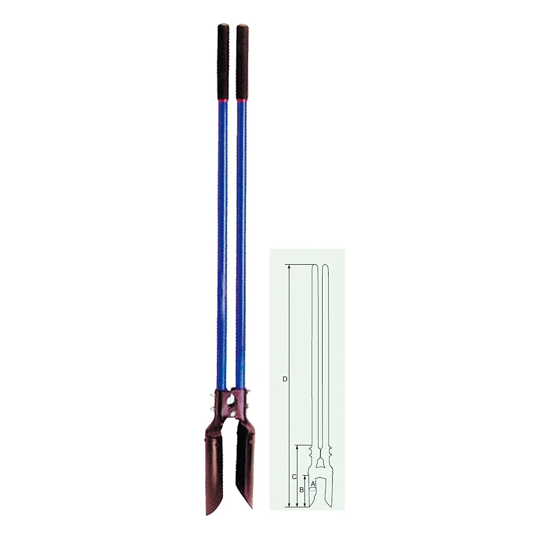 heavy duty double handled steel manual earth auger post hole digger with fiberglass handle