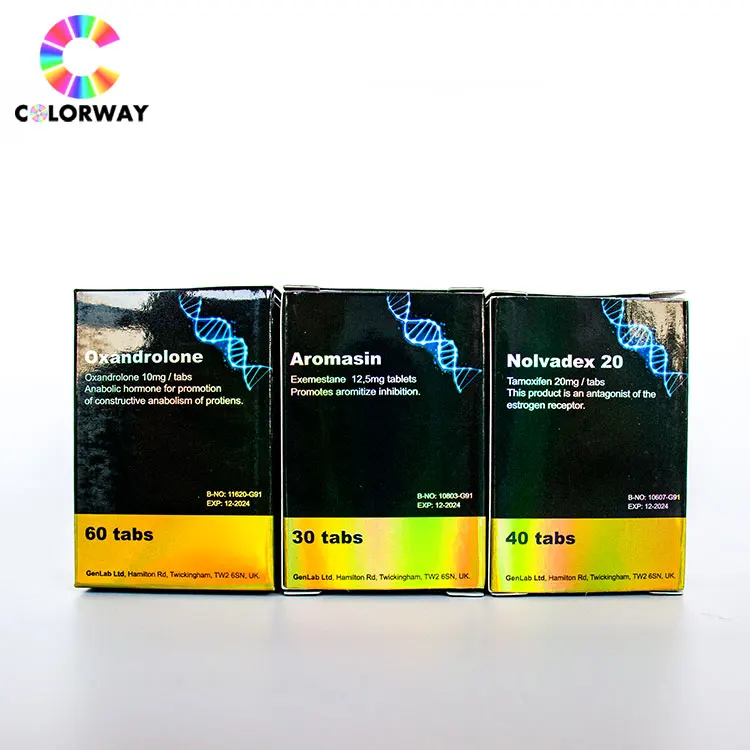 custom Printed bodybuilding Peptide hormone human growth pharma 2ml 10ml box private label pharmaceutical bottle box