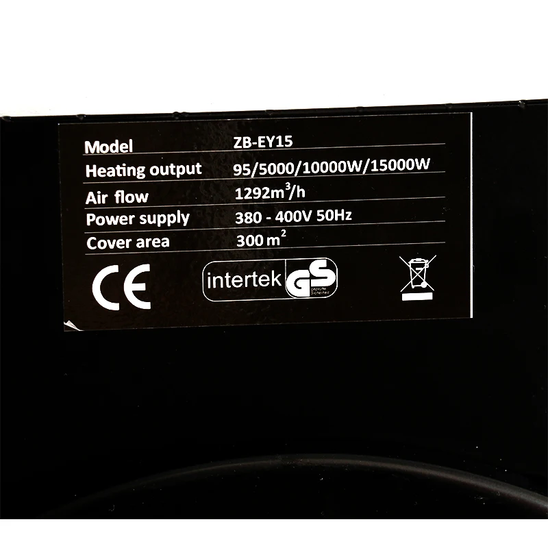 30kw Black Stainless Industrial Portable Overheat Protection Electric Poultry Brooder electric heater and fan With Wheels