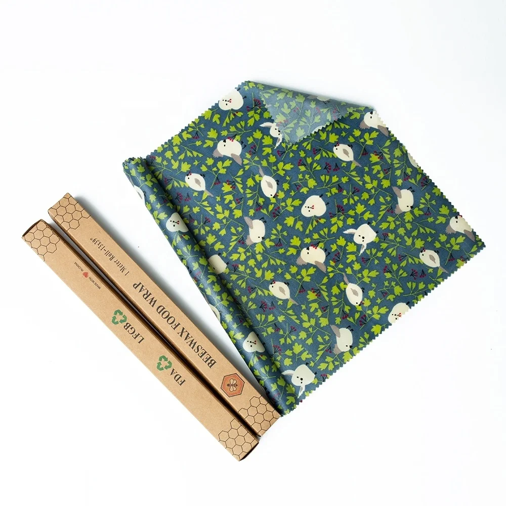 Eco friendly Natural  organic food wrapping 6 pack beeswax cloth wrap  for school lunch