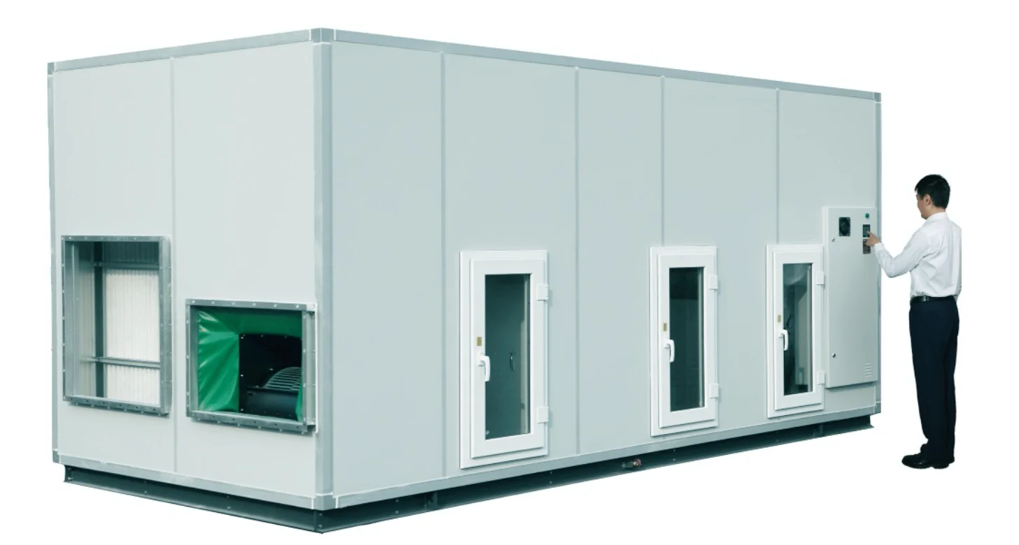Industrial workshop hotel office near-zero energy building no cross infection heat recovery HRV ventilation system