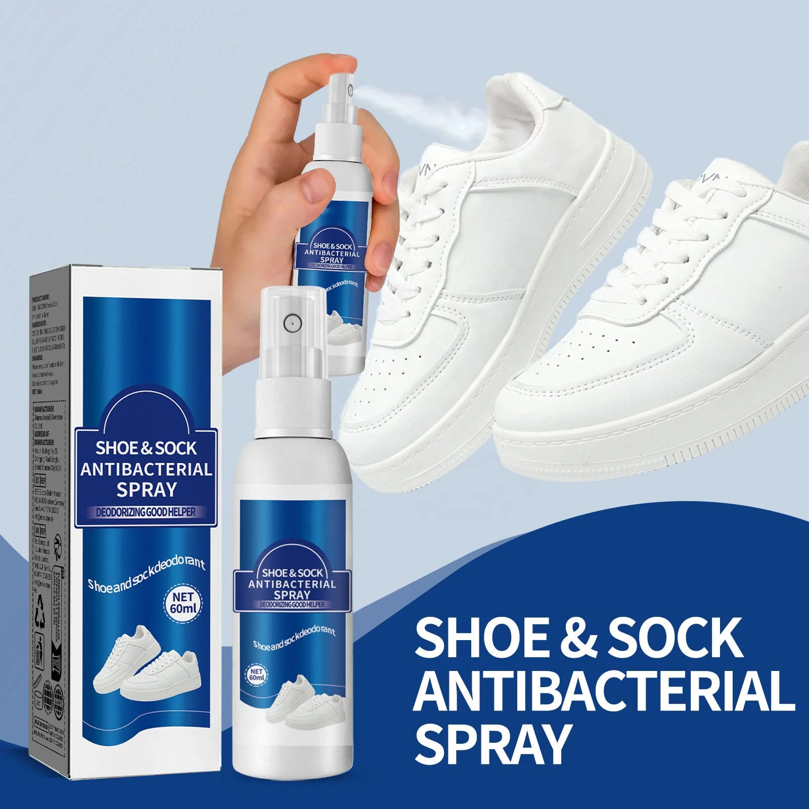 herbal extract shoe and sock deodorizer shoe and sock antibacterial spray anti fungal foot care product