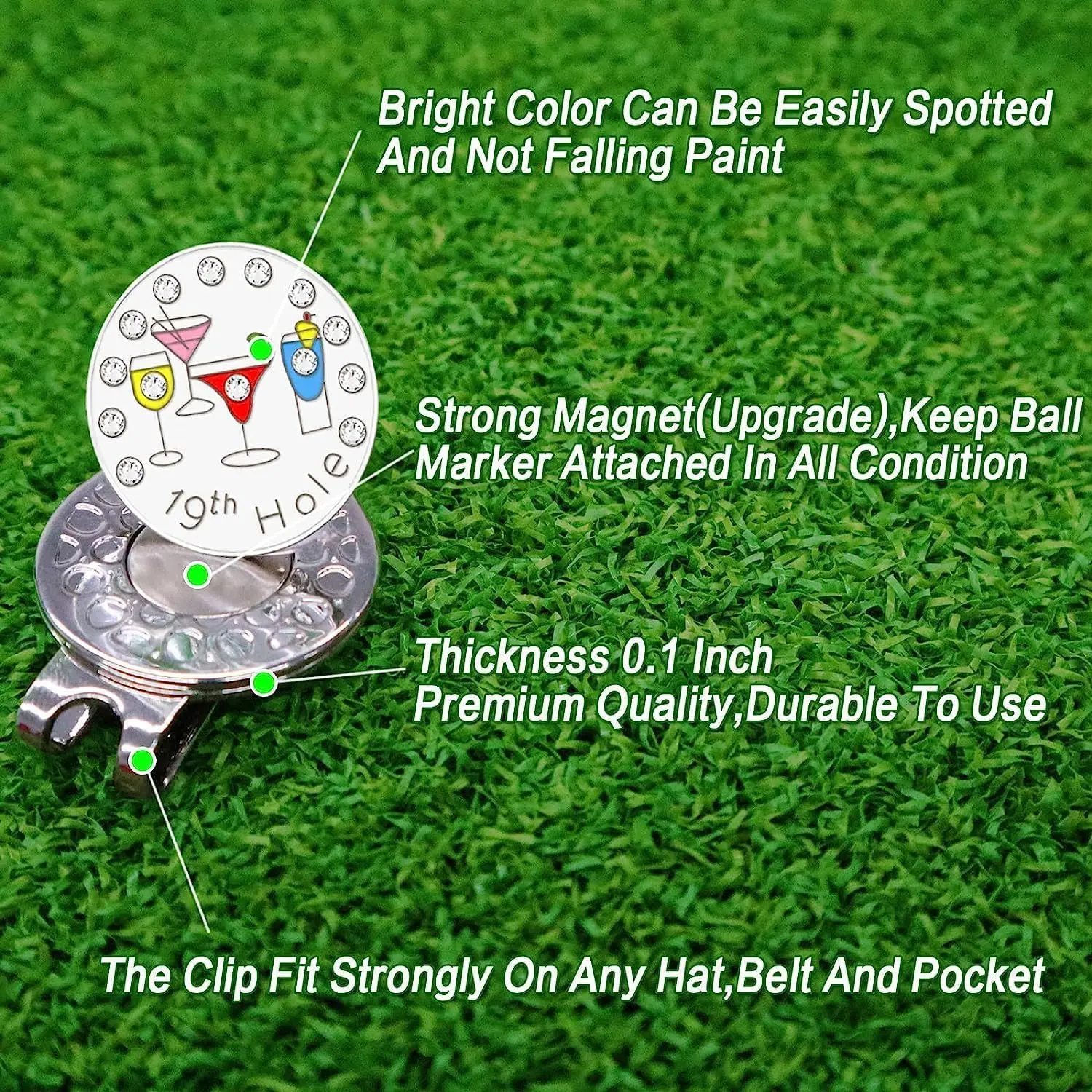 High Quality Custom Logo Zinc Alloy Golf Products Metal Magnetic OEM Golf Ball Marker