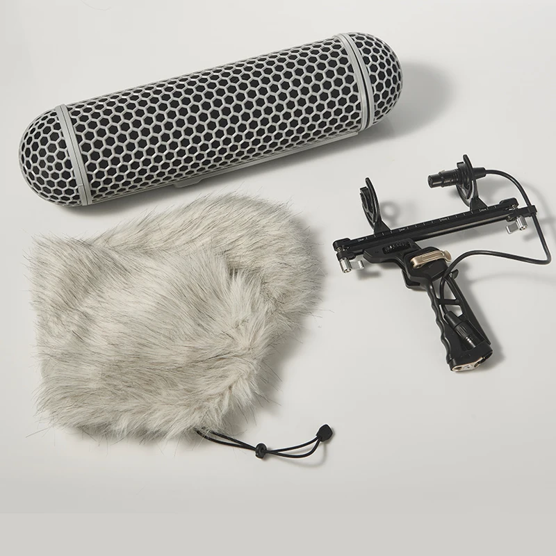 
Blimp Windshield and Shock Mount Suspension System for Shotgun Microphones 