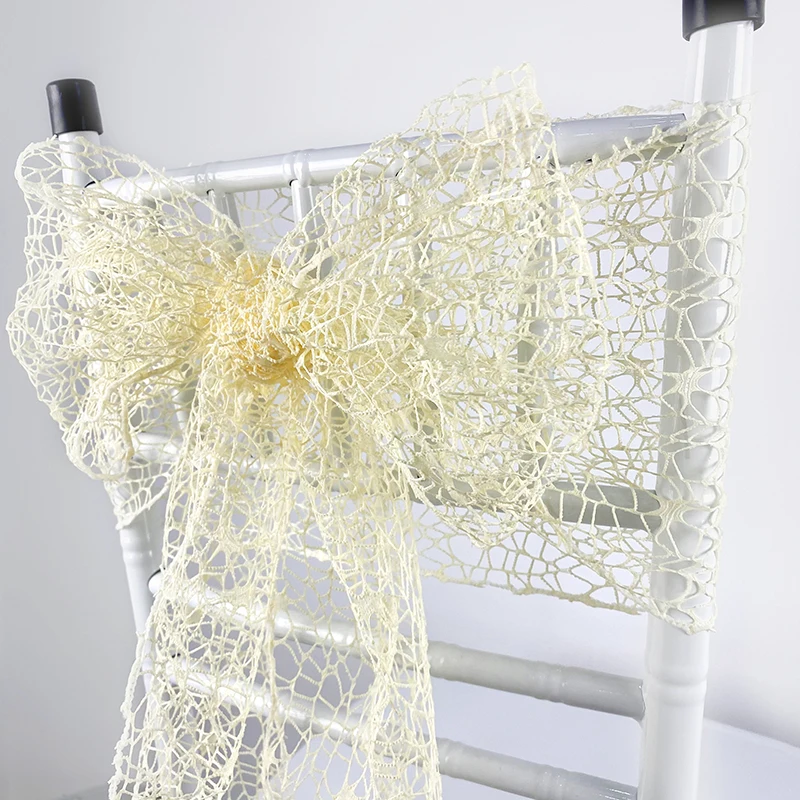 
Wholesale Unique Mesh Chair Sashes Chair Bows Wedding Chair Cover Sashes 
