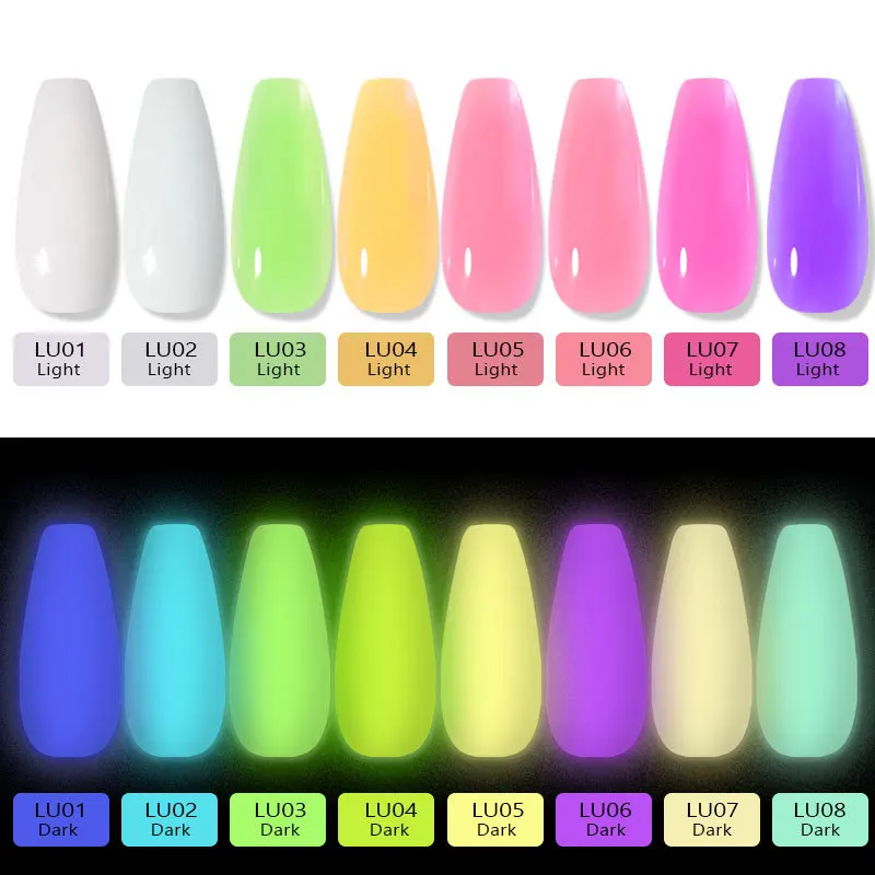 15ml Fluorescent Neon Effect Quick Building Poly Nail Extension Gel Soak Off Luminous UV LED Gel Polish