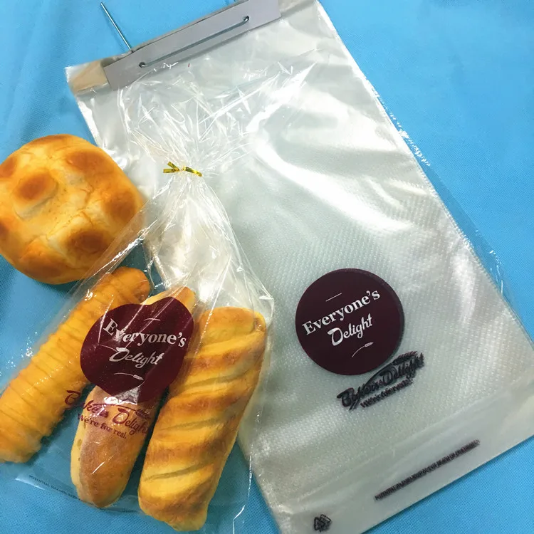 Plastic Packaging Micro Perforated Bag Christmas Gift Candy Cake Packing Bag With Paper Tray Plastic Bag