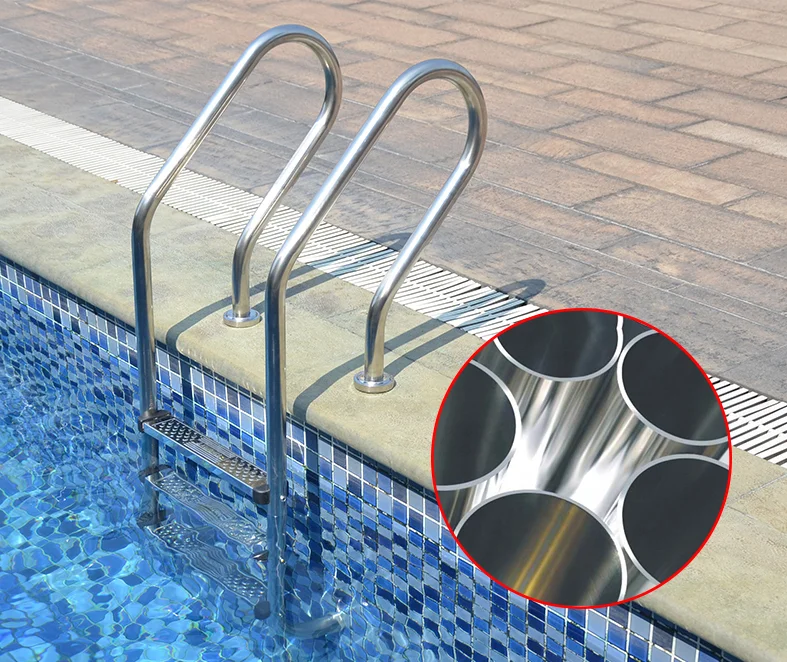 3-step modern swimming pool ladder handrail ladder for underground swimming pools