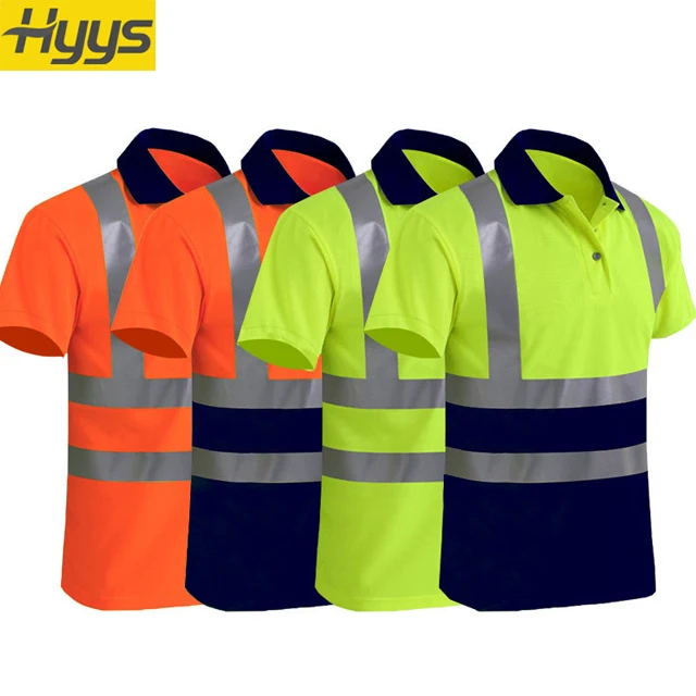 Safety Polo Shirts Hi Vis Shirts Tops Reflective Uniform