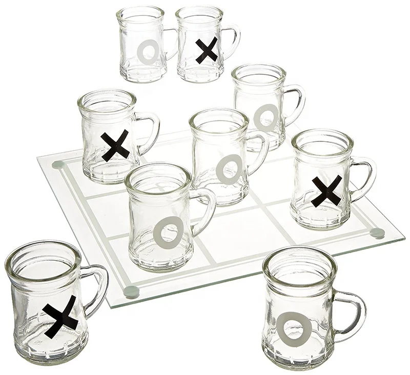 Shot Glass Tic Tac Toe Drinking XO Chess Game Set