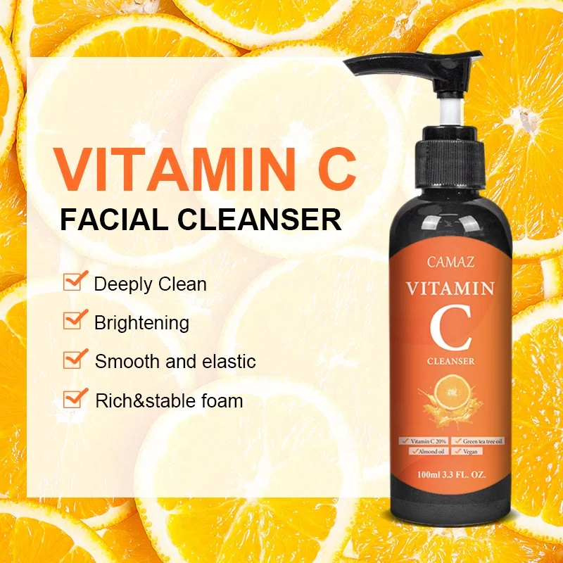 OEM Natural Organic Wash Foam Deeply Clean Facial Cleanser Brightening Face Skin Orange Smell For Women