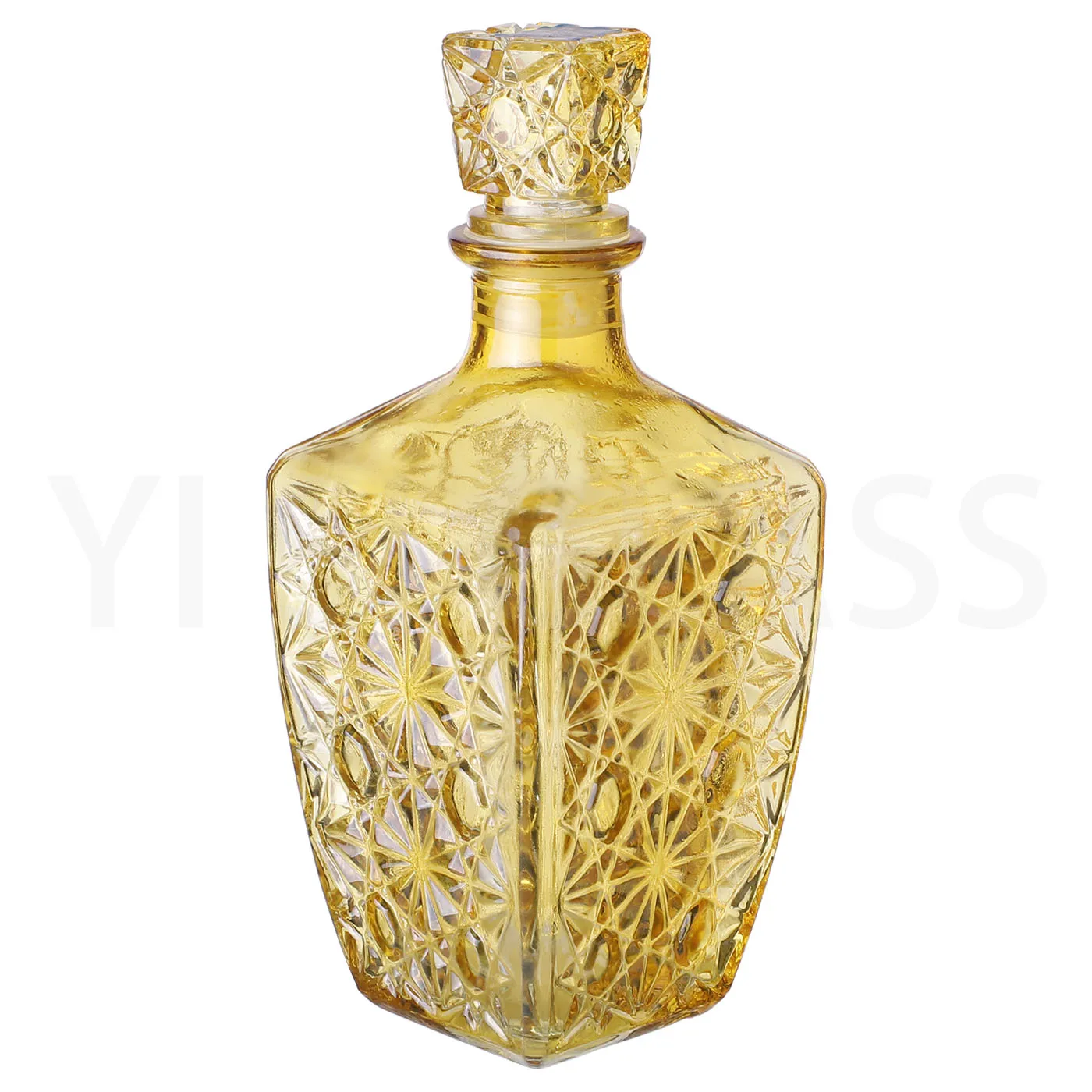 Customized Color Square Whiskey Wine Drink Glass Decanter Bottle